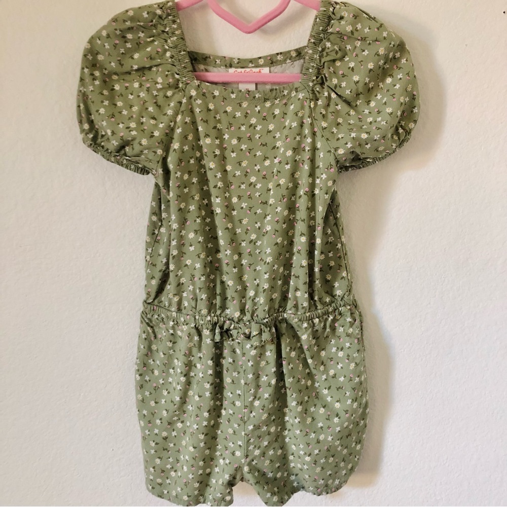 3T Cat & Jack Green and Pink Floral Romper
